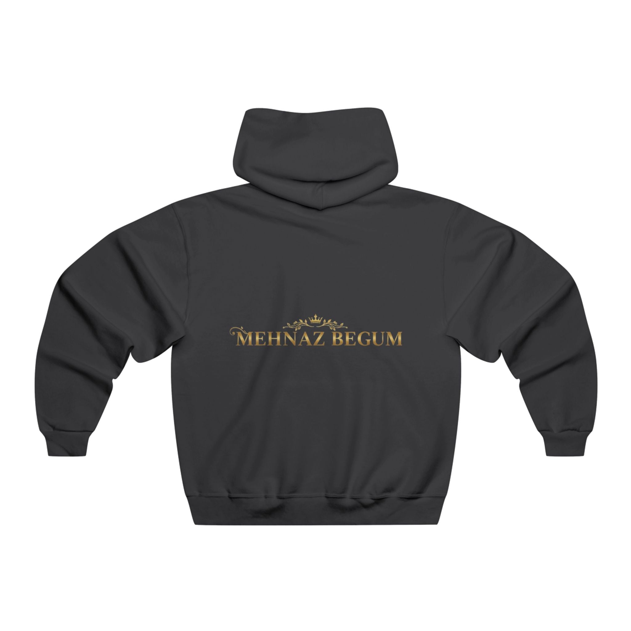 MEHNAZ BEGUM Crown Hoodie — Luxury Gold Logo Sweatshirt