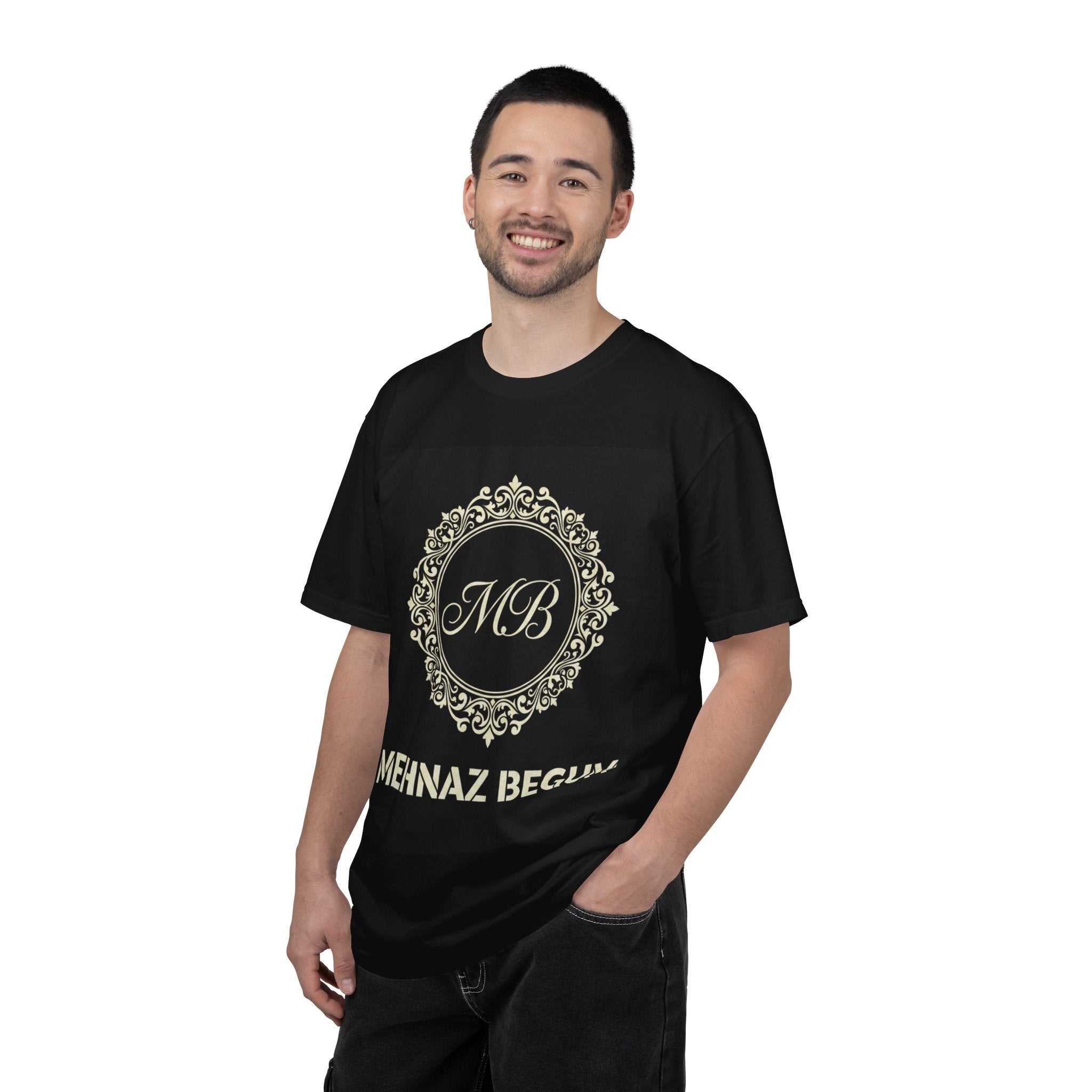Personalized Monogram T-Shirt — "Mehnaz Begum" Gold Crest Tee