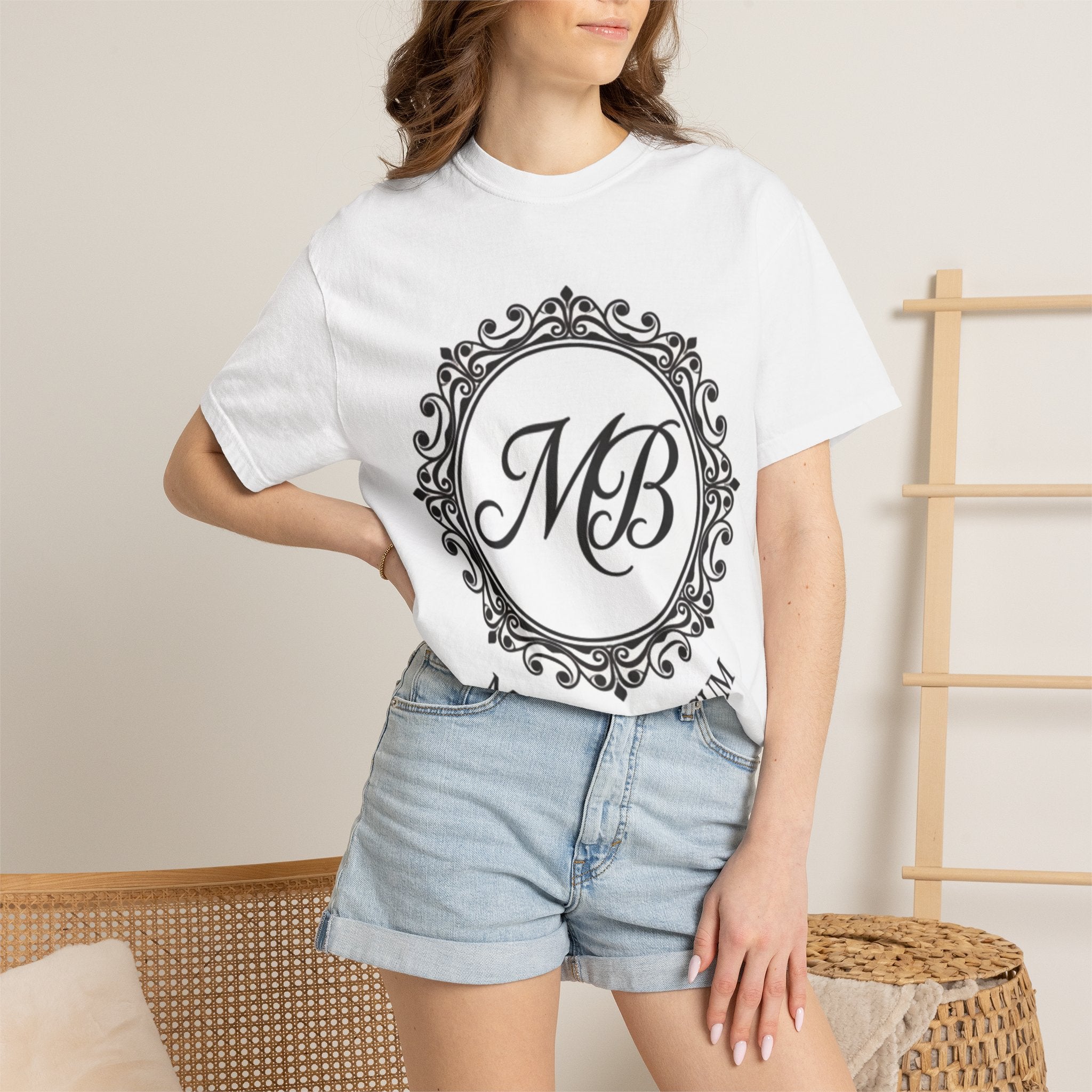 Mehnaz Begum Monogram T-Shirt | MB Crest Personalized Tee