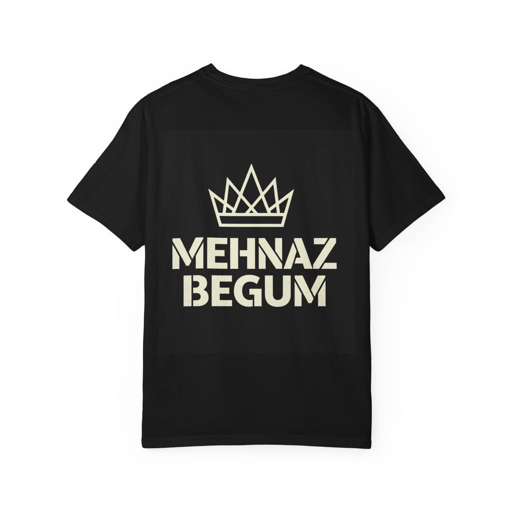 Personalized Monogram T-Shirt — "Mehnaz Begum" Gold Crest Tee