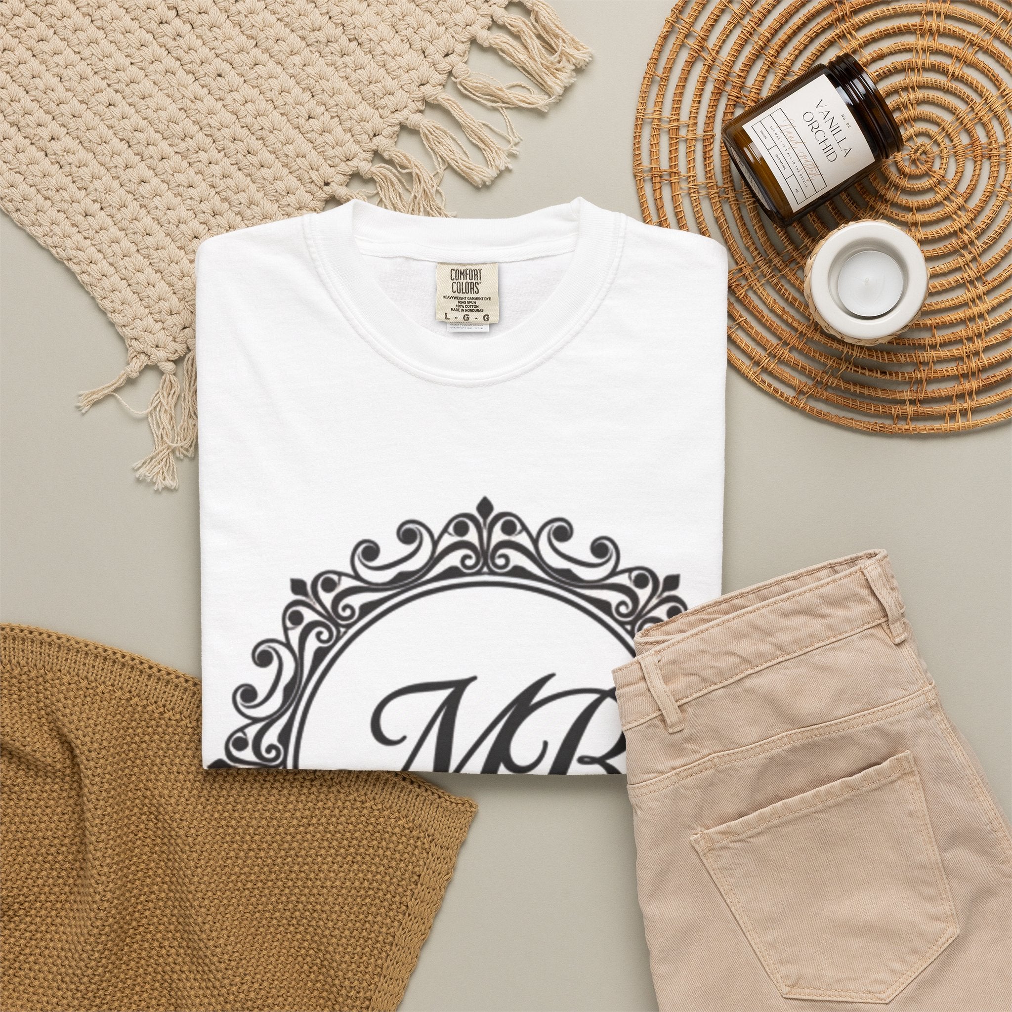 Mehnaz Begum Monogram T-Shirt | MB Crest Personalized Tee
