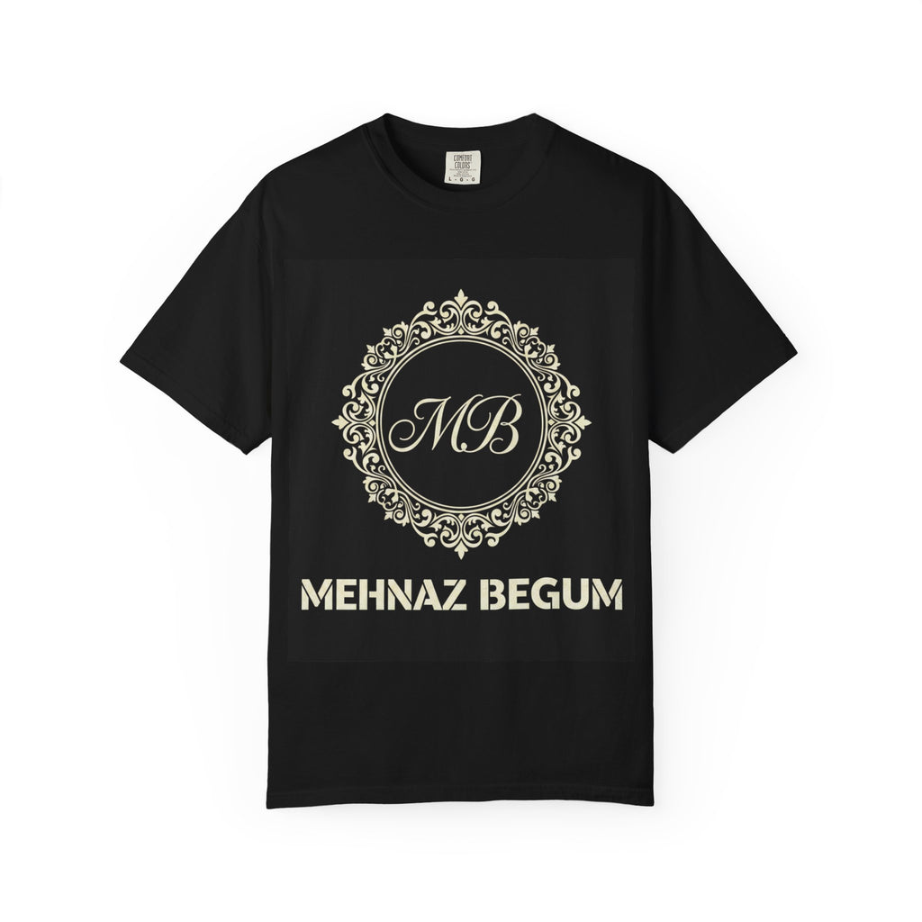 Personalized Monogram T-Shirt — "Mehnaz Begum" Gold Crest Tee