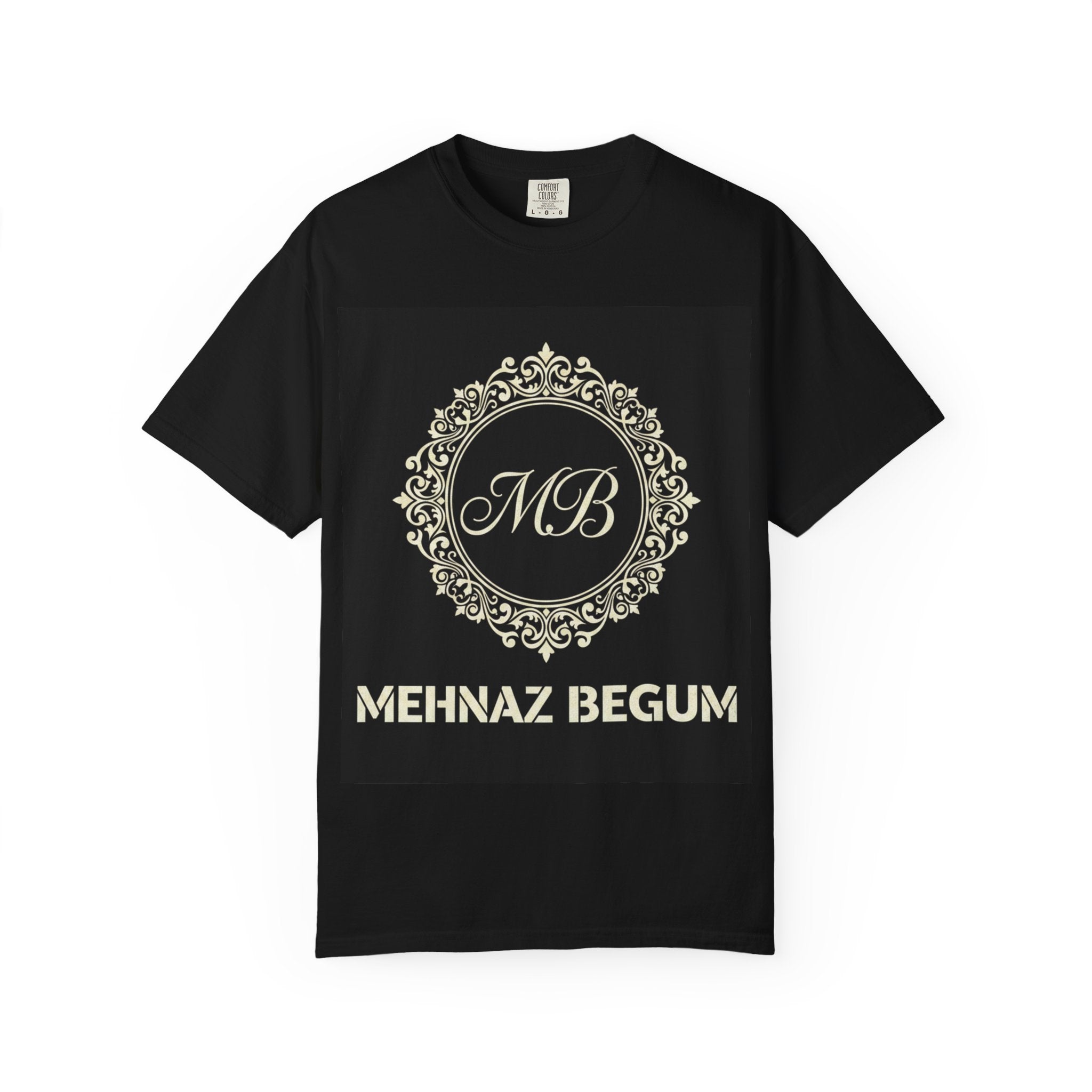 Personalized Monogram T-Shirt — "Mehnaz Begum" Gold Crest Tee