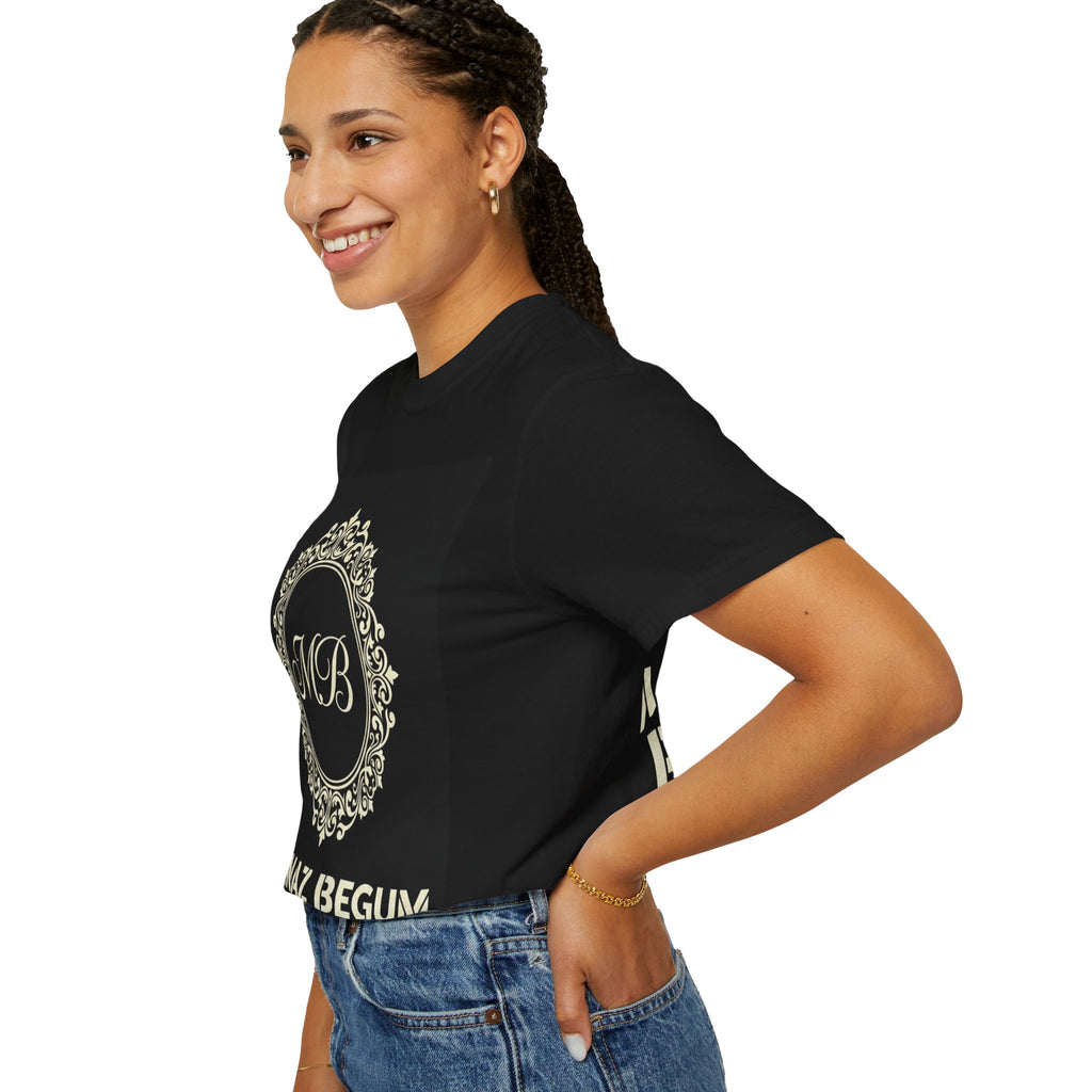 Personalized Monogram T-Shirt — "Mehnaz Begum" Gold Crest Tee