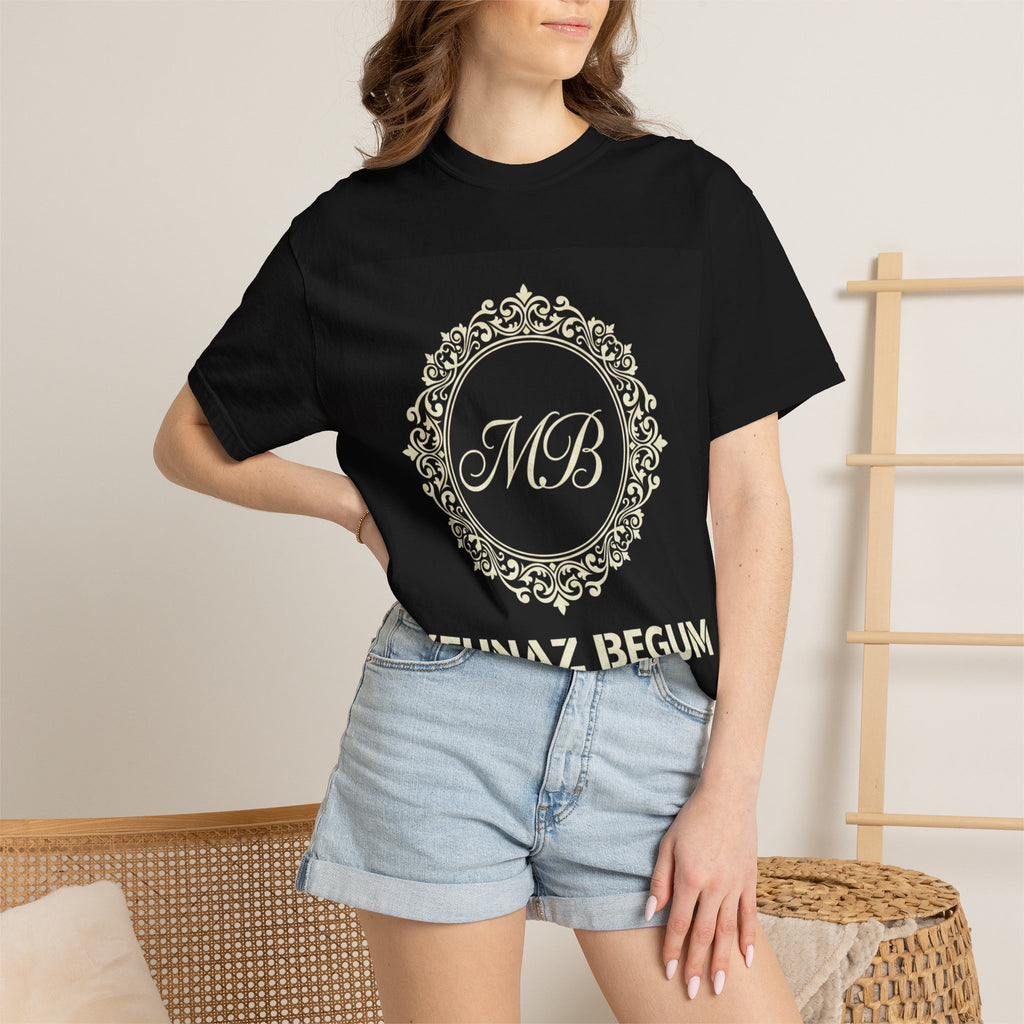 Personalized Monogram T-Shirt — "Mehnaz Begum" Gold Crest Tee