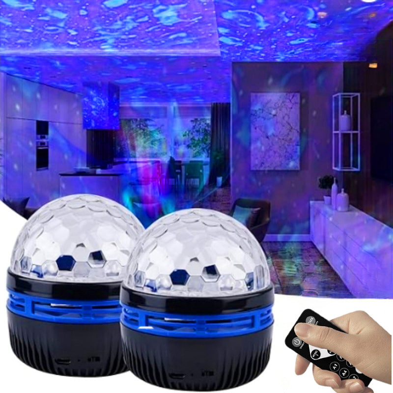 Cross-Border Milky Way Starry Spiral Nebula Lamp Water Pattern Starry Sky Projector Lamp Bedroom Decoration Remote Control Atmosphere Night Light