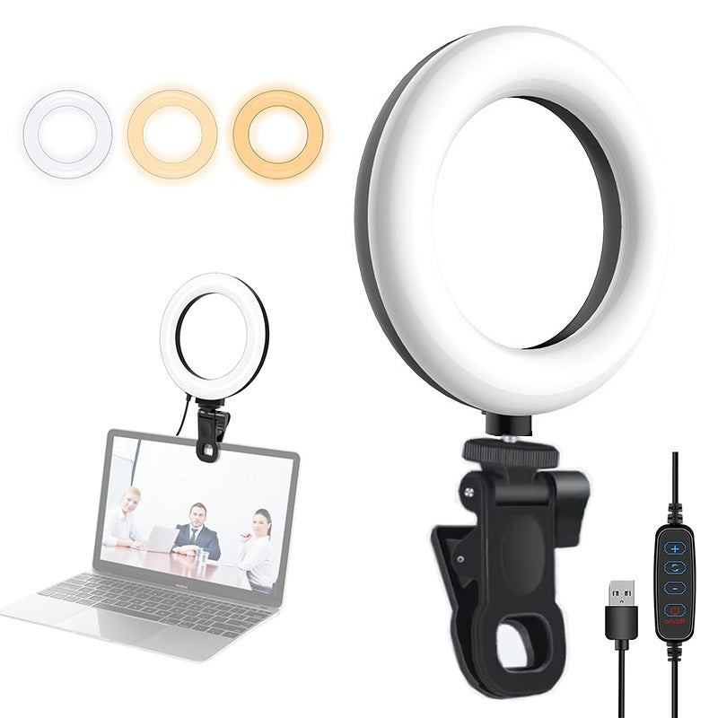 Spot Mini 6inch Ring Flash Computer Video Conference Selfie Light Computer Live Broadcast Soft Light Video Light